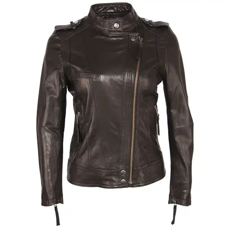 Women's Motorcycle Asymmetrical Leather Jacket | Jackets MOB