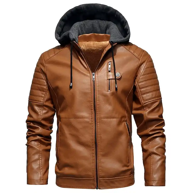 mens-padded-sleeves-leather-jacket-with-hood