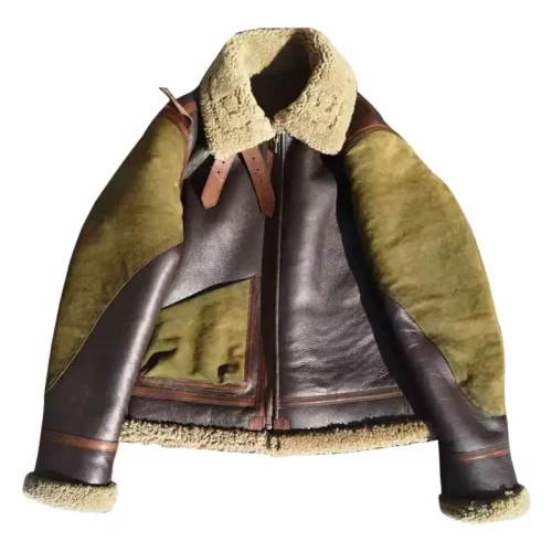 men's shearling bomber leather jacket