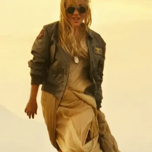 american-singer-lady-gaga-hold-my-hand-from-top-gun-maverick-green-flight-jacket