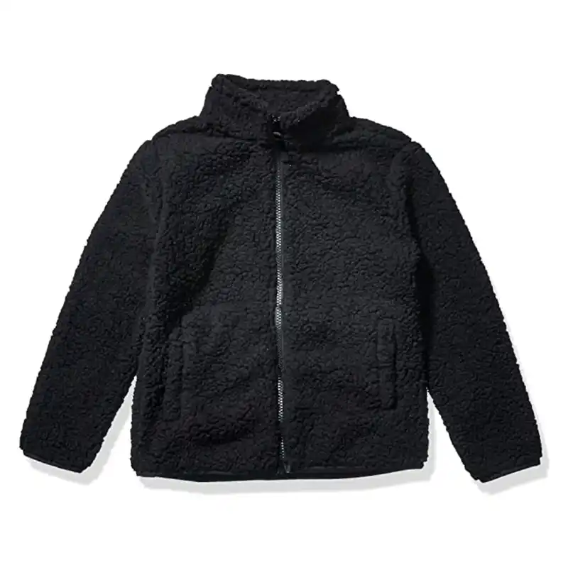 girls-sherpa-fleece-black-jacket