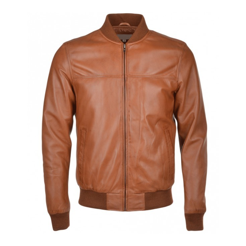 Tan Leather Bomber Jacket | Jackets MOB