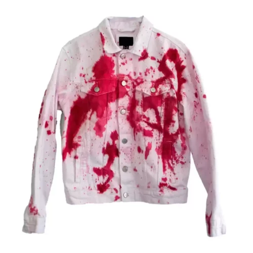 blood splatter denim jacket