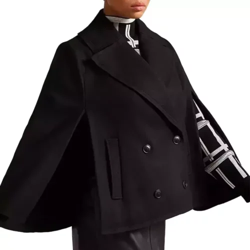 kinsley black pea coat