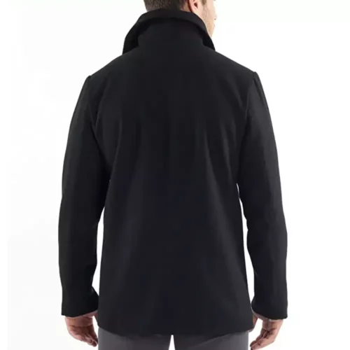 mens black wool blend pea coat