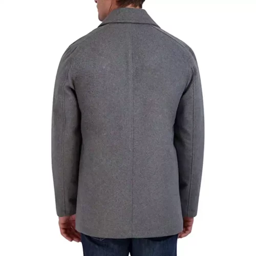 mens grey double breasted wool pea coat