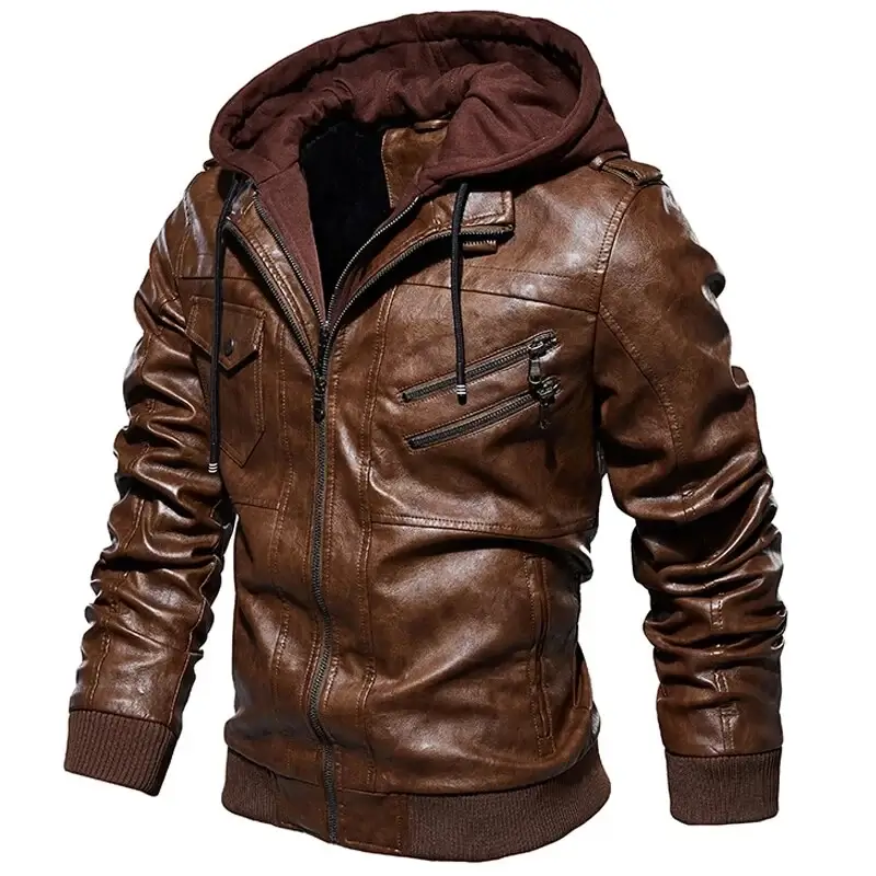 mens-hooded-leather-bomber-biker-jacket