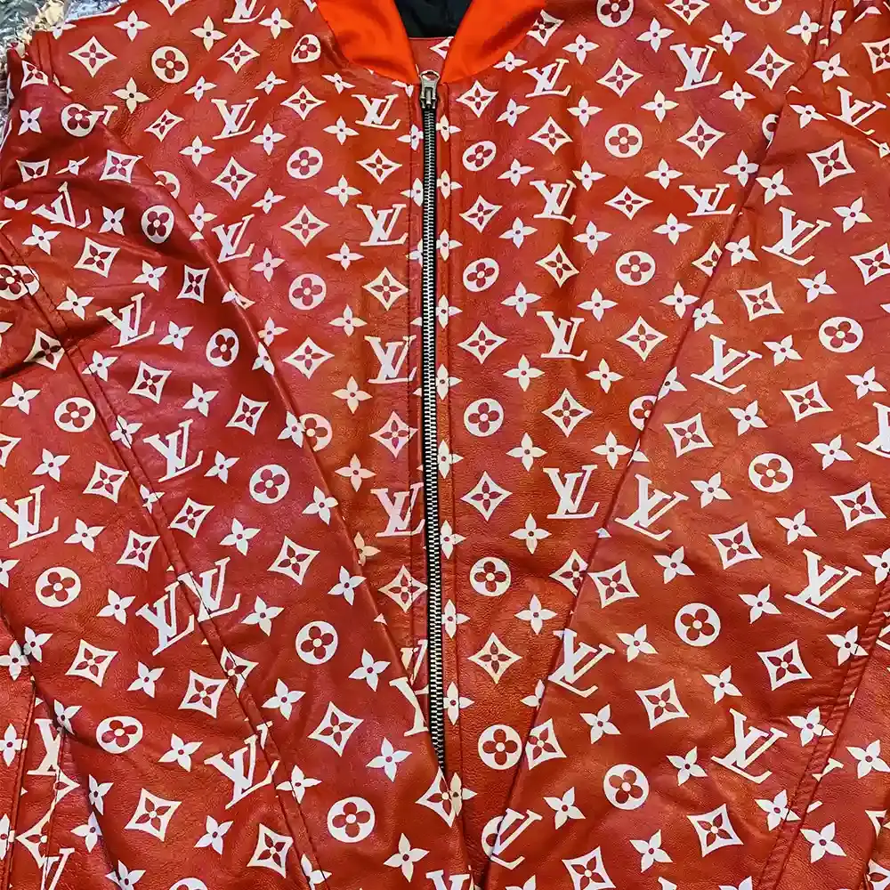 Leather jacket Louis Vuitton x Supreme Red size 52 IT in Leather - 30580436