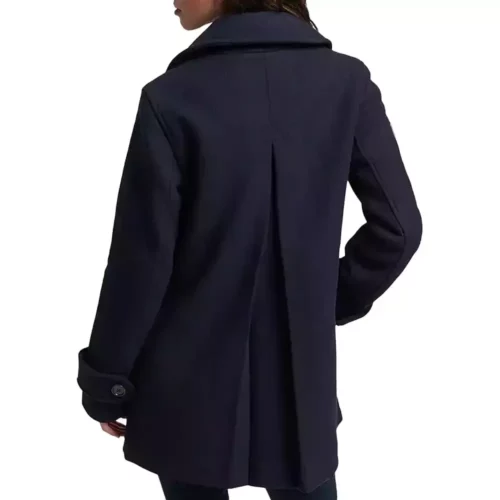 pea coat women wool blend double breasted