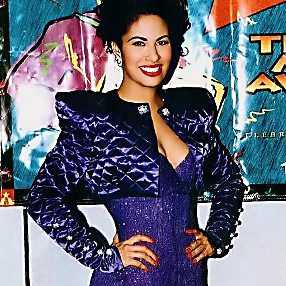 selena quintanilla purple diamond quilted cropped jacket