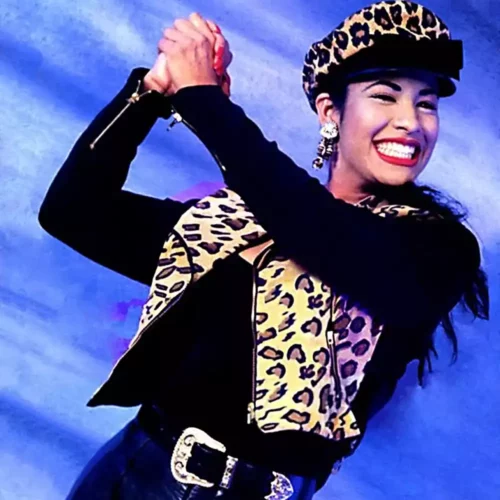 singer selena quintanilla leopard cheetah print jacket