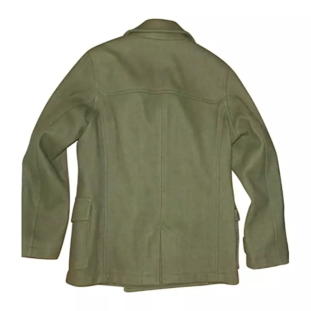 wool double breasted militry green pea coat