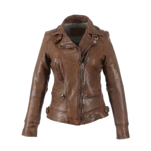 women-brown-biker-waxed-leather-jacket