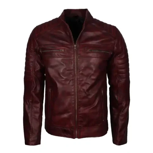 mens-vintage-cafe-racer-maroon-waxed-leather-jacket