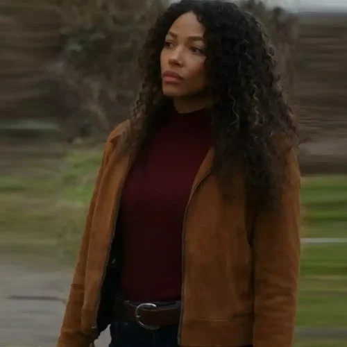 kylie-bunbury-big-sky-brown-jacket