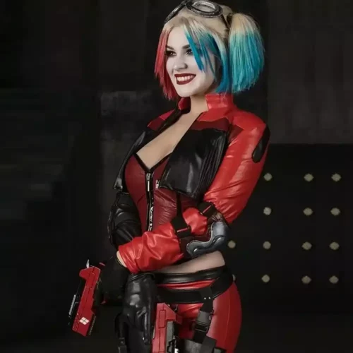 harley-quinn-red-leather-jacket
