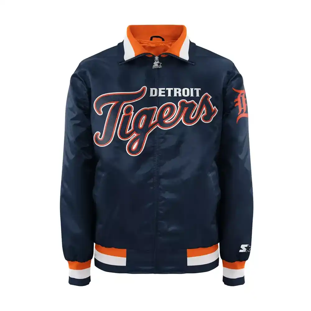 Mens Detroit Tigers Bomber Navy Blue Jacket | Jackets MOB