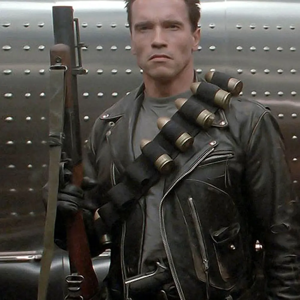 terminator 2 arnold schwarzenegger leather jacket