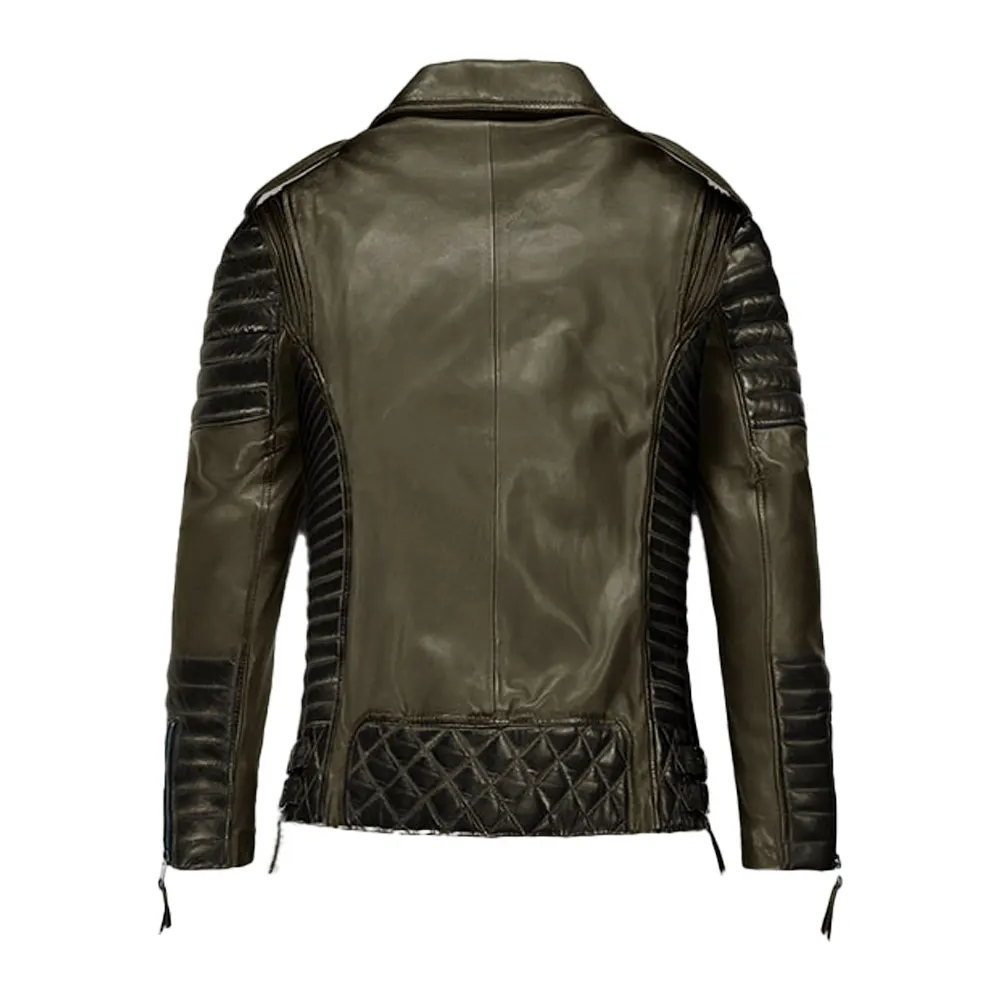 charles burnt charcoal leather jacket