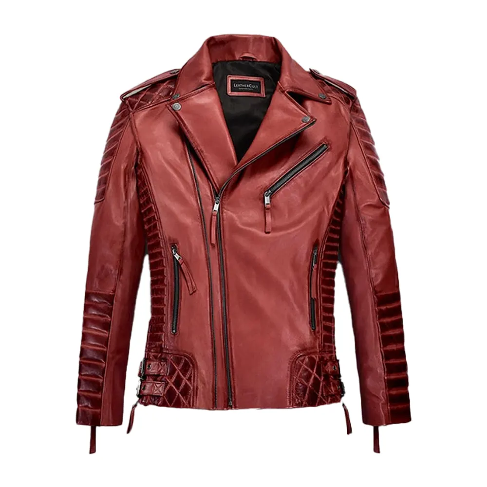 charles burnt red leather jacket