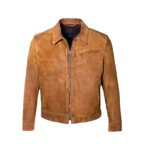 it ends with us brandon sklenar suede leather jacket