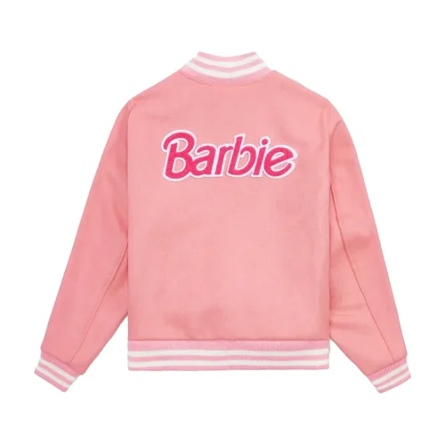 kith kids & barbie pink varsity jacket