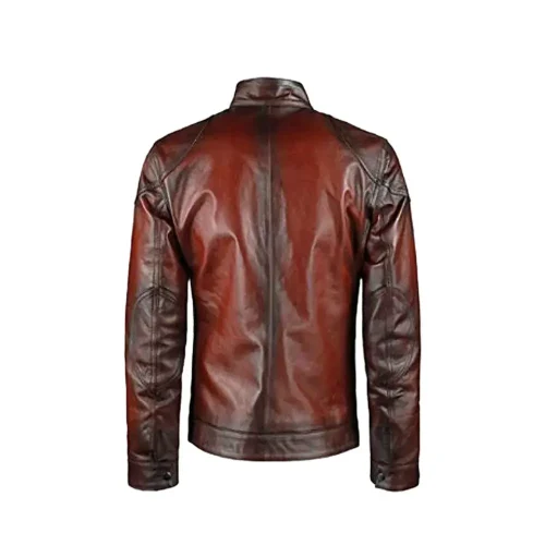mens cafe racer distressed red jacket