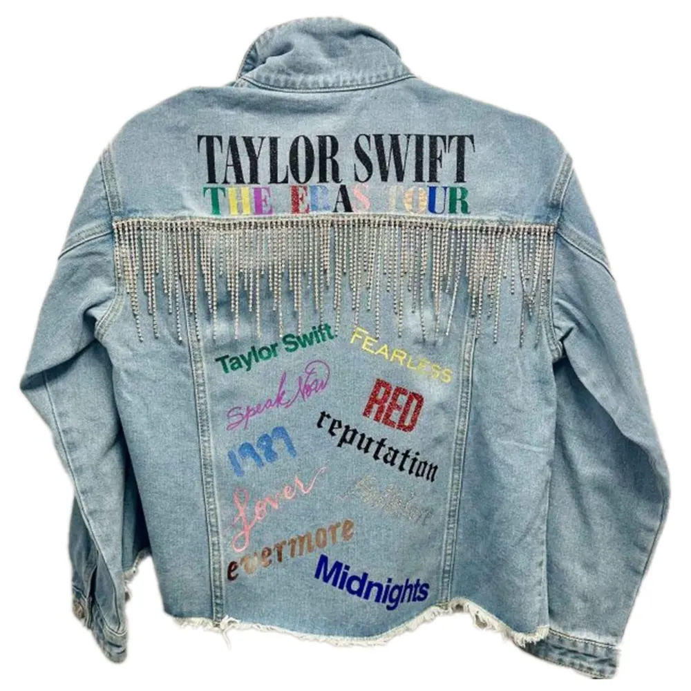 taylor swift eras tour custom album denim jacket
