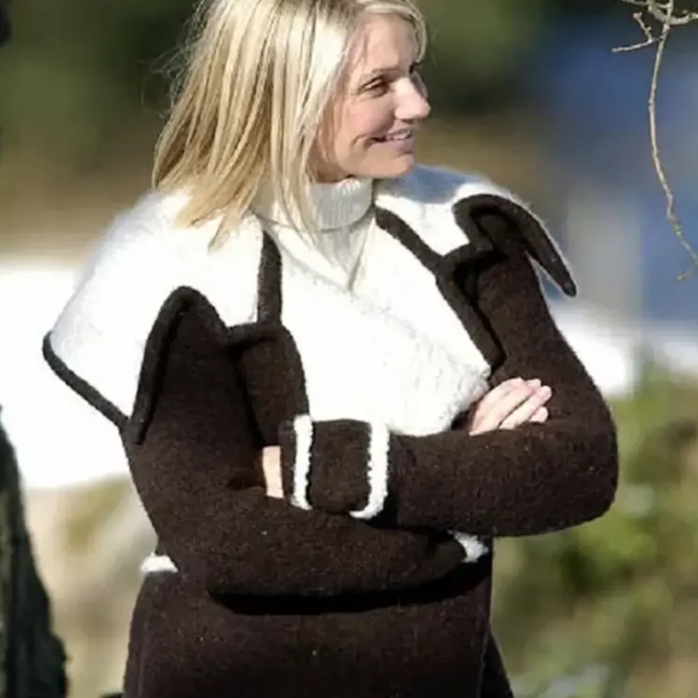 cameron diaz street style trench wool coat