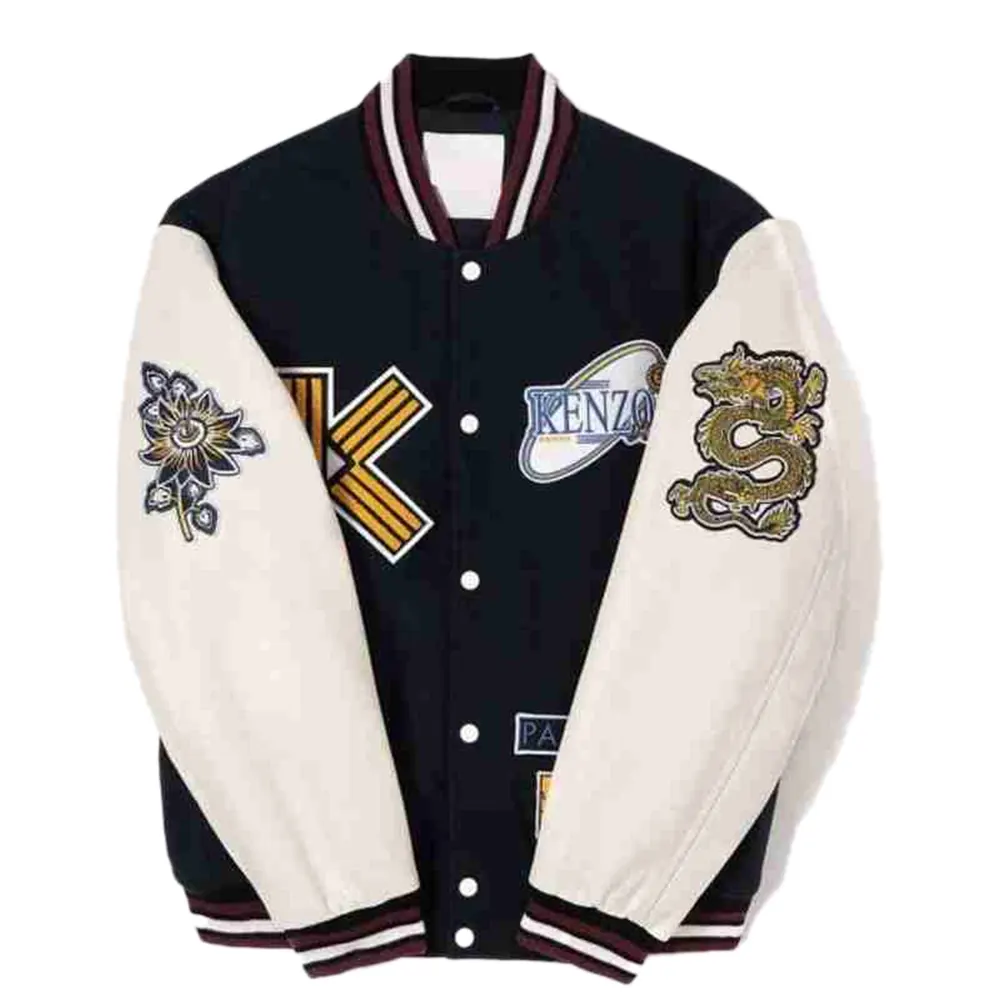 men’s kenzo varsity bomber jacket with patches