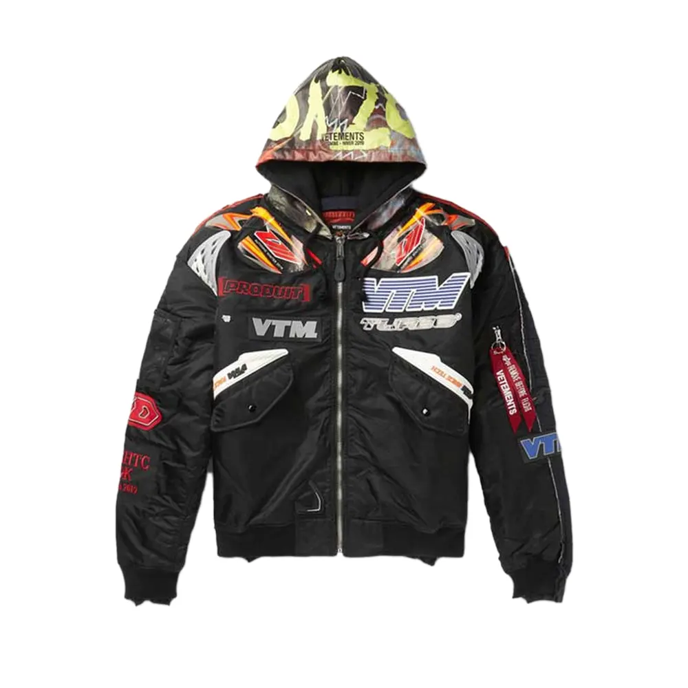 vetements x alpha industries hooded racing jacket