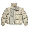 white keyboard print quilted puffer jacket