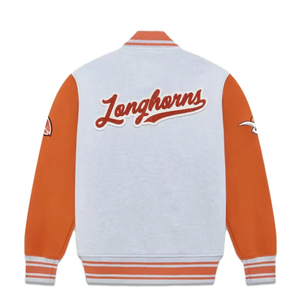 ncaa texas longhorns fleece varsity jacket