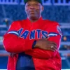 ny giants 25th anniversary red satin jacket