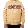 san francisco 49ers gold striped satin jacket