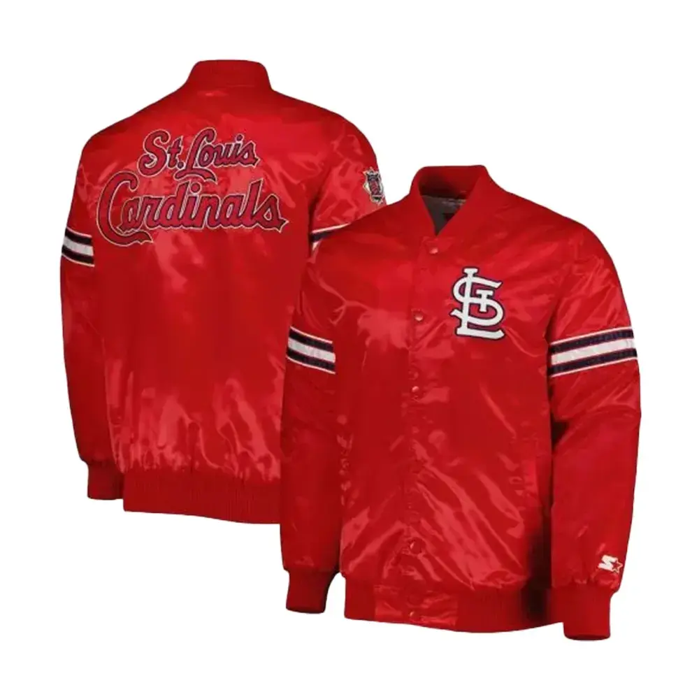 st. louis cardinals pick & roll red satin jacket
