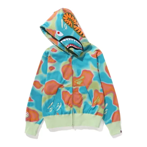 bape liquid camo shark hoodie