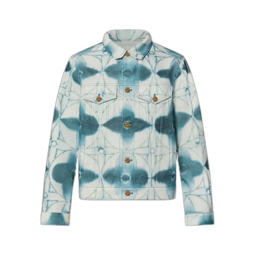 louis vuitton monogram shibori printed denim jacket
