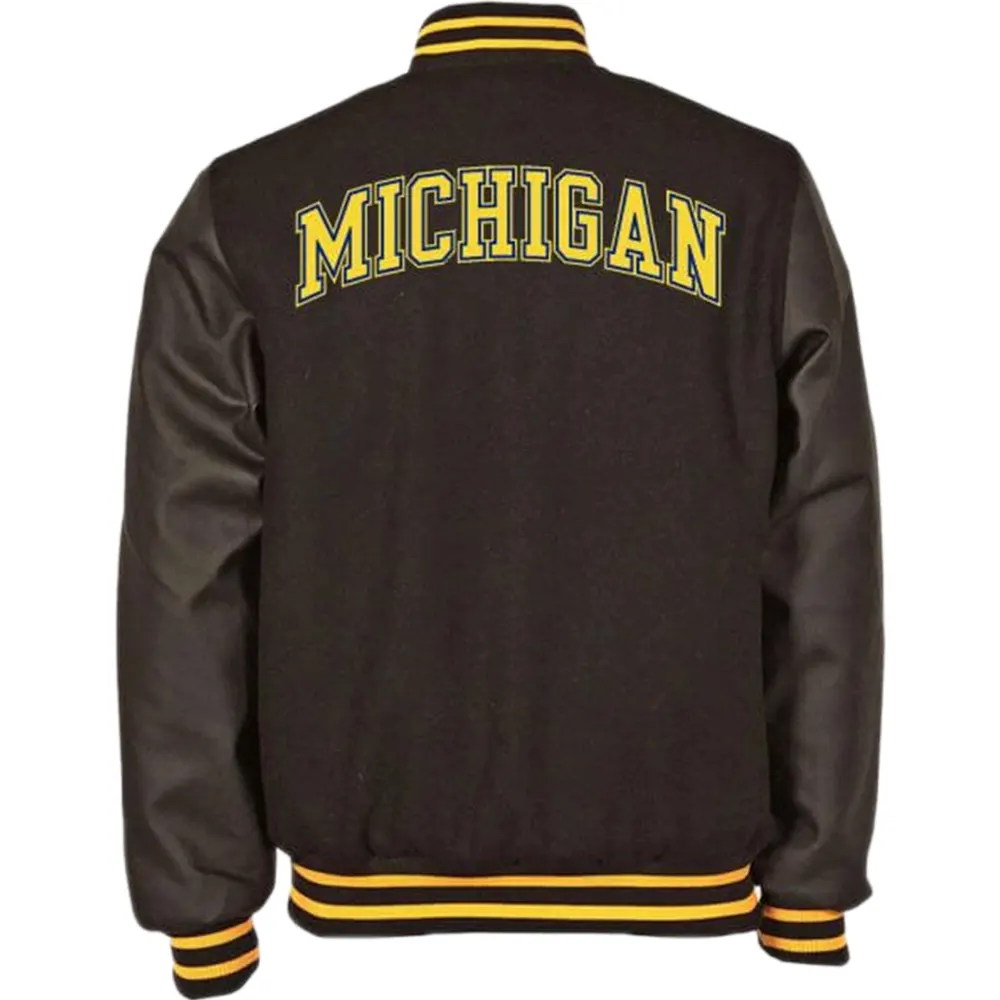 Michigan Black Varsity Jacket Jackets MOB