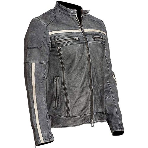café racer vintage leather motorcycle jacket