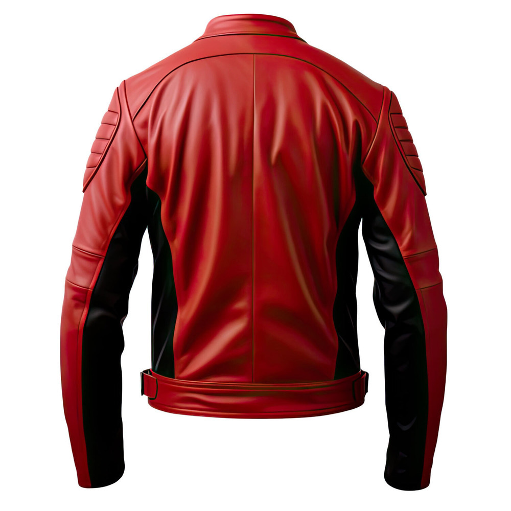 Men’s Red Leather Biker Jacket | JM