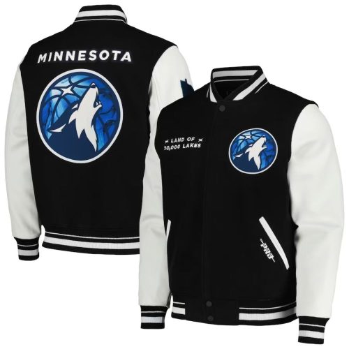 pro standard black minnesota timberwolves 2023/24 varsity jacket
