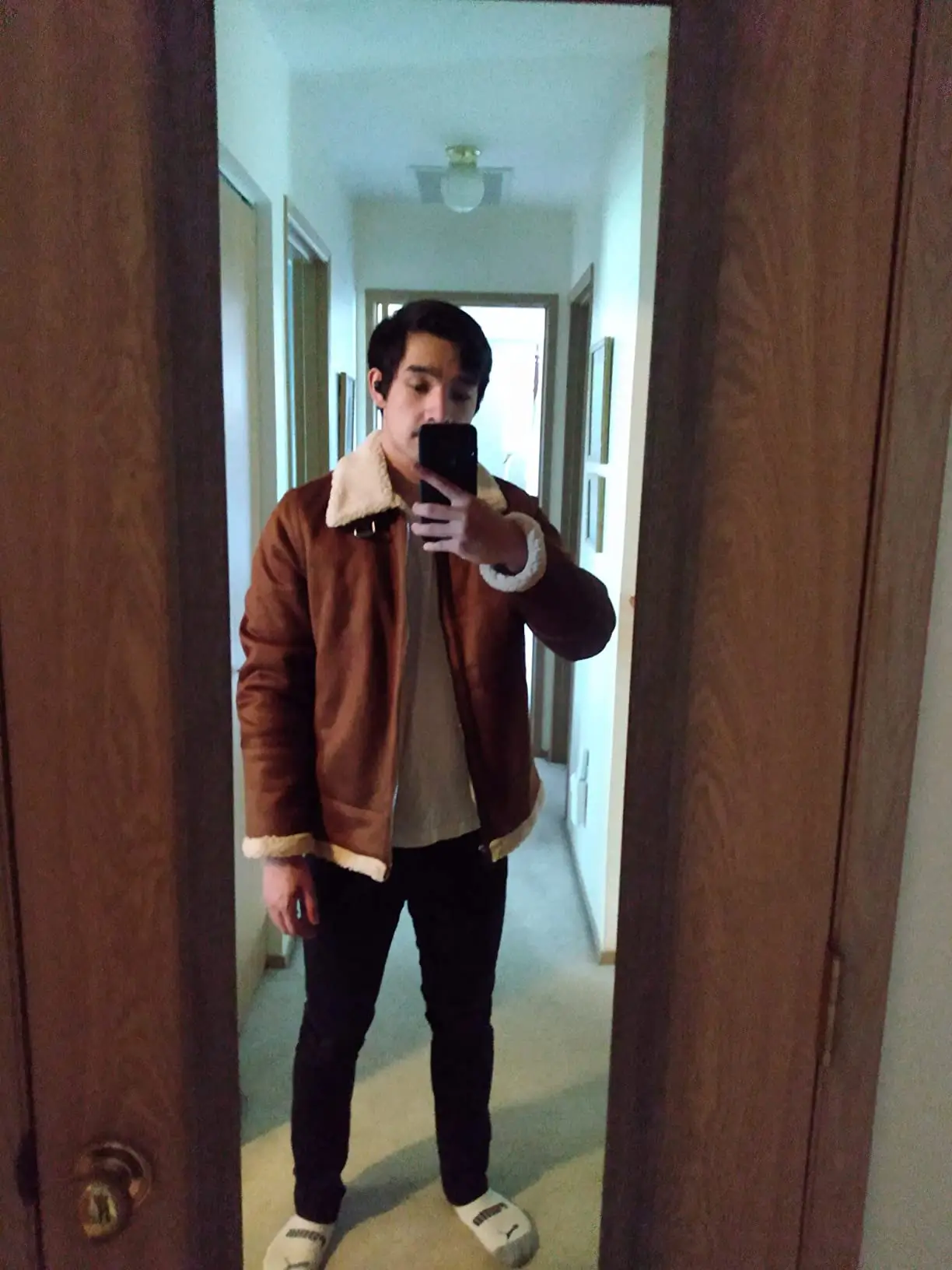 portfolio brown aviator jacket